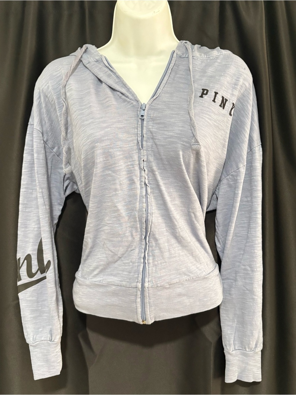 Victoria's Secret PINK Light Blue Hooded Zip Sweatshirt